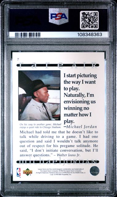 1994 Upper Deck Mj Rare Air Michael Jordan #7 (Rare Air) Nm-Mt 8 back