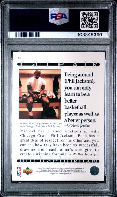 1994 Upper Deck Mj Rare Air Michael Jordan #10 (Rare Air) Nm-Mt 8 back