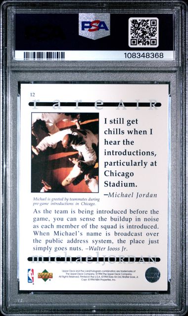 1994 Upper Deck Mj Rare Air Michael Jordan #12 (Rare Air) Nm-Mt 8 back