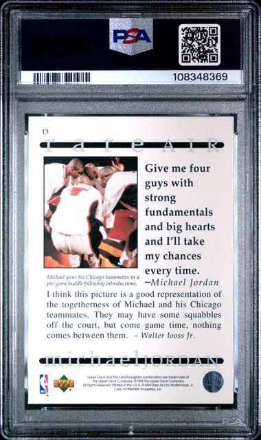 1994 Upper Deck Mj Rare Air Michael Jordan #13 (Rare Air) Mint 9 back