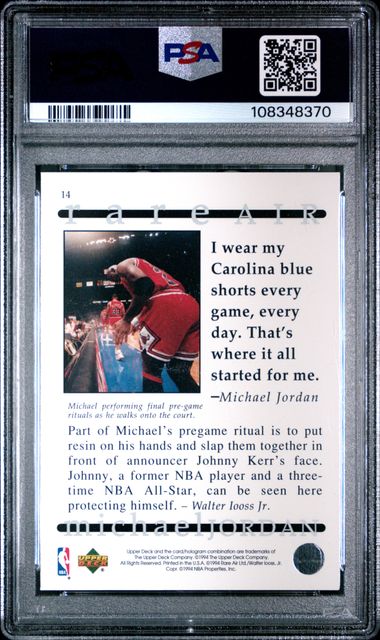 1994 Upper Deck Mj Rare Air Michael Jordan #14 (Rare Air) Nm 7 back