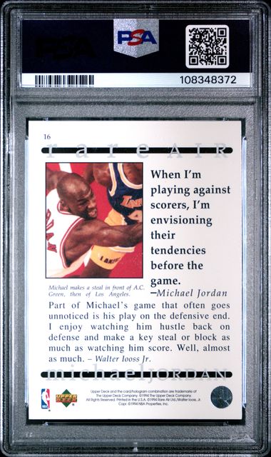 1994 Upper Deck Mj Rare Air Michael Jordan #16 (Rare Air) Nm-Mt 8 back