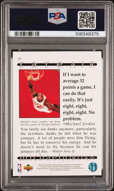 1994 Upper Deck Mj Rare Air Michael Jordan #19 (Rare Air) Nm 7 back