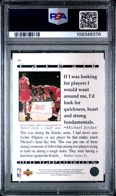 1994 Upper Deck Mj Rare Air Michael Jordan #20 (Rare Air) Nm-Mt 8 back