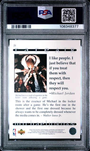 1994 Upper Deck Mj Rare Air Michael Jordan #21 (Rare Air) Nm-Mt 8 back