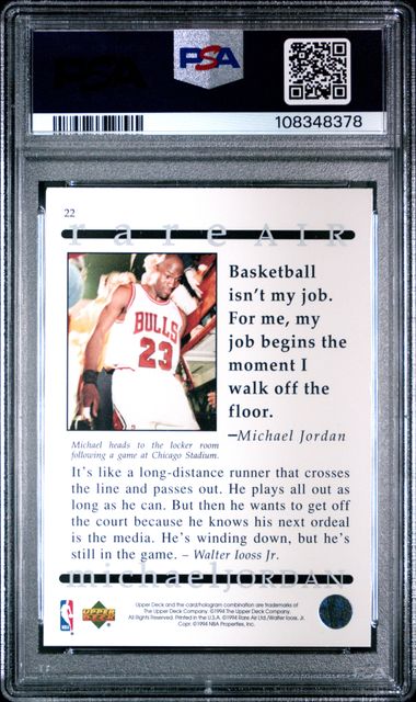 1994 Upper Deck Mj Rare Air Michael Jordan #22 (Rare Air) Nm 7 back