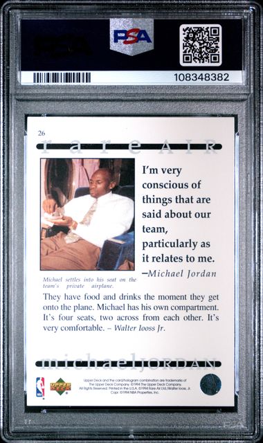 1994 Upper Deck Mj Rare Air Michael Jordan #26 (Rare Air) Ex-Mt 6 back