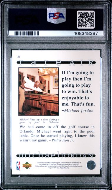 1994 Upper Deck Mj Rare Air Michael Jordan #31 (Rare Air) Nm-Mt 8 back