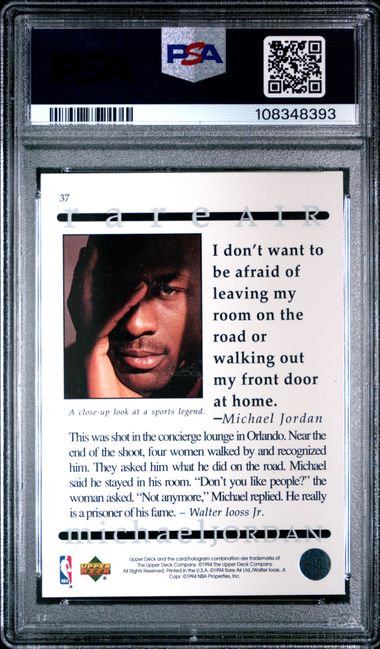 1994 Upper Deck Mj Rare Air Michael Jordan #37 (Rare Air) Mint 9 back