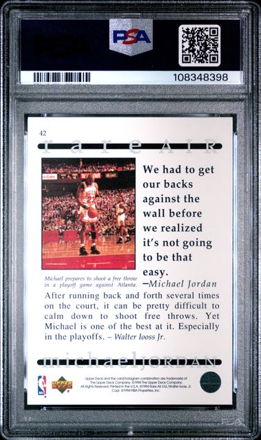 1994 Upper Deck Mj Rare Air Michael Jordan #42 (Rare Air) Nm-Mt 8 back