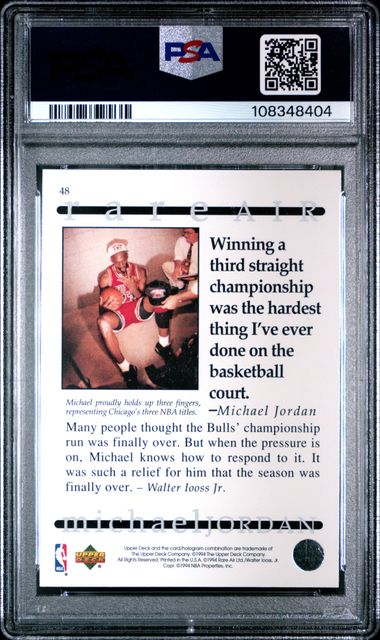 1994 Upper Deck Mj Rare Air Michael Jordan #48 (Rare Air) Mint 9 back