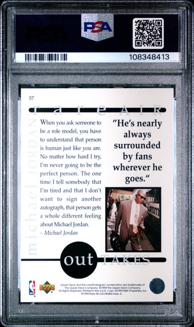 1994 Upper Deck Mj Rare Air Michael Jordan #57 (Rare Air) Mint 9 back