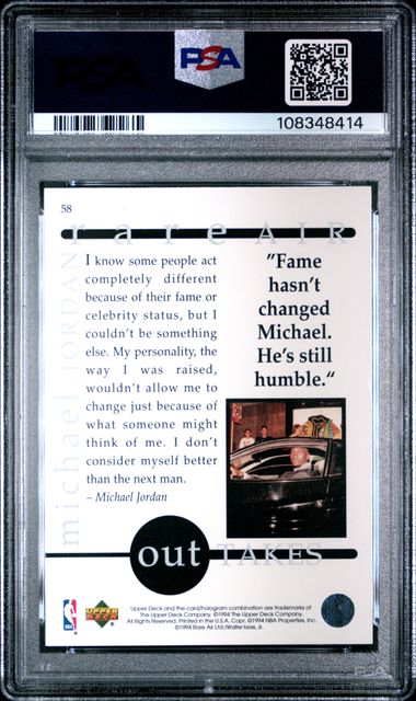 1994 Upper Deck Mj Rare Air Michael Jordan #58 (Rare Air) Mint 9 back