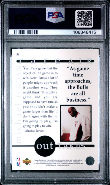 1994 Upper Deck Mj Rare Air Michael Jordan #59 (Rare Air) Mint 9 back