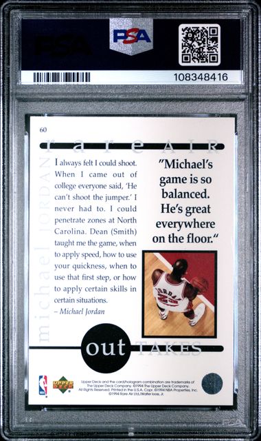 1994 Upper Deck Mj Rare Air Michael Jordan #60 (Rare Air) Mint 9 back