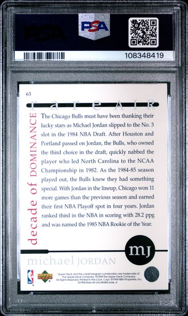 1994 Upper Deck Mj Rare Air Michael Jordan #63 (Rare Air) Nm 7 back