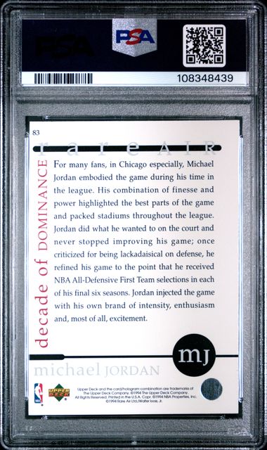 1994 Upper Deck Mj Rare Air Michael Jordan #83 (Rare Air) Mint 9 back