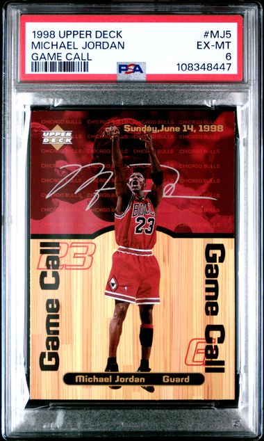 1998 Upper Deck Game Call Michael Jordan #Mj5 (Game Call) Ex-Mt 6 front