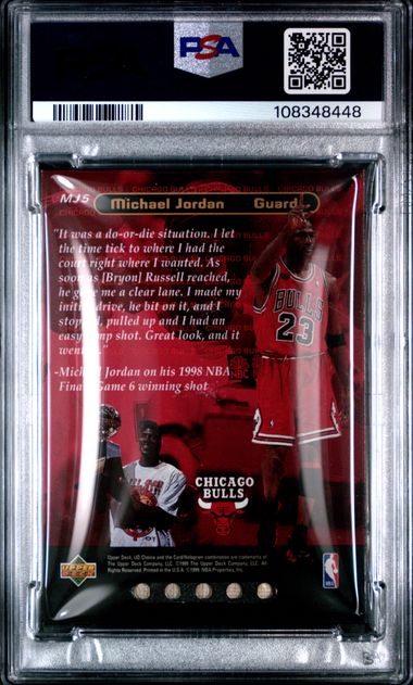 1998 Upper Deck Game Call Michael Jordan #Mj5 (Game Call) Ex 5 back