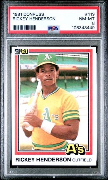 1981 Donruss Rickey Henderson #119 Nm-Mt 8 front