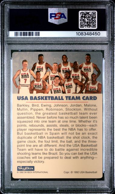 1992 Skybox Usa Basketball Team Usa (Plastic Card) Ex-Mt 6 back