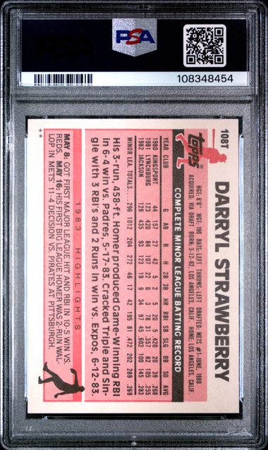 1983 Topps Traded Darryl Strawberry #108T Nm-Mt 8 back
