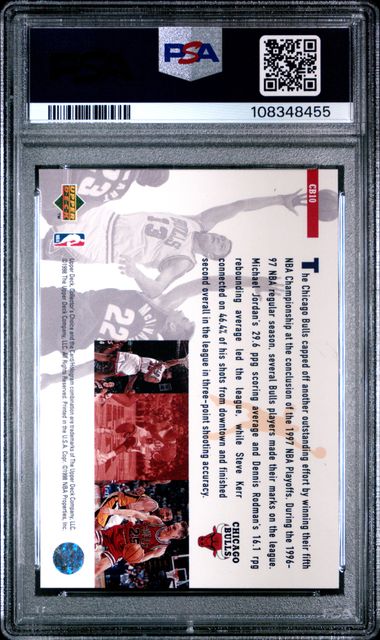 1997 Collector's Choice Chicago Bulls Chicago Bulls Team #Cb10 Nm-Mt 8 back