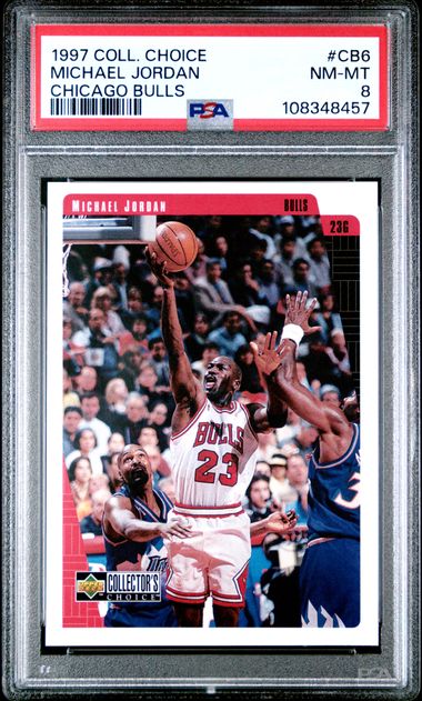 1997 Collector's Choice Chicago Bulls Michael Jordan #Cb6 (Chicago Bulls) Nm-Mt 8 front