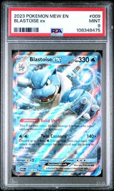 2023 Pokemon Mew En-151 Blastoise Ex #009 Mint 9 front