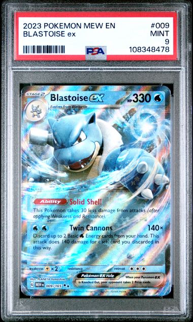 2023 Pokemon Mew En-151 Blastoise Ex #009 Mint 9 front