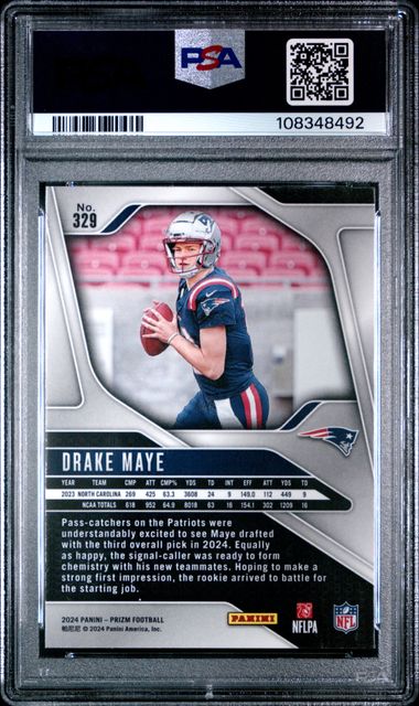 2024 Panini Prizm Drake Maye #329 Mint 9 back