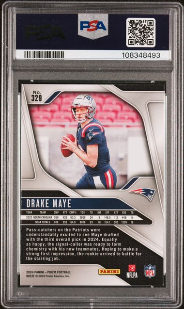 2024 Panini Prizm Drake Maye #329 Mint 9 back