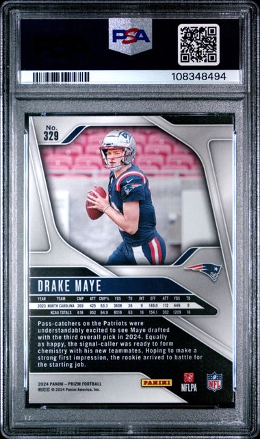 2024 Panini Prizm Drake Maye #329 Mint 9 back