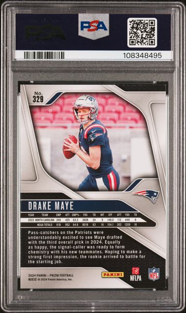 2024 Panini Prizm Drake Maye #329 Mint 9 back