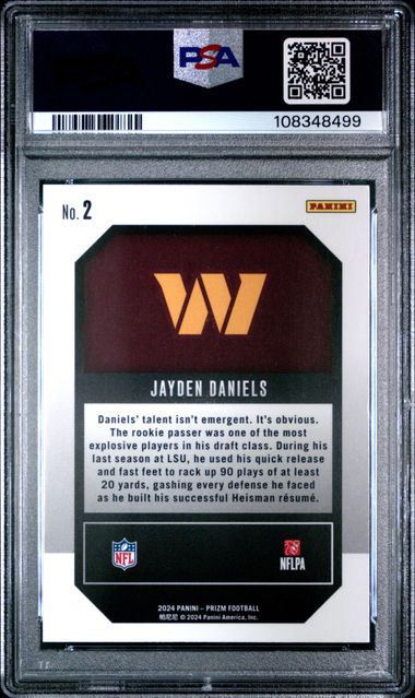 2024 Panini Prizm Emergent Jayden Daniels #2 Mint 9 back