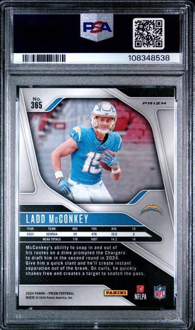 2024 Panini Prizm Ladd Mcconkey #365 (Lazer Prizm) Nm 7 back