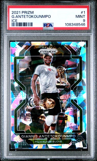 2021 Panini Prizm G.antetokounmpo #1 (Ice) Mint 9 front