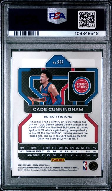 2021 Panini Prizm Cade Cunningham #282 Mint 9 back