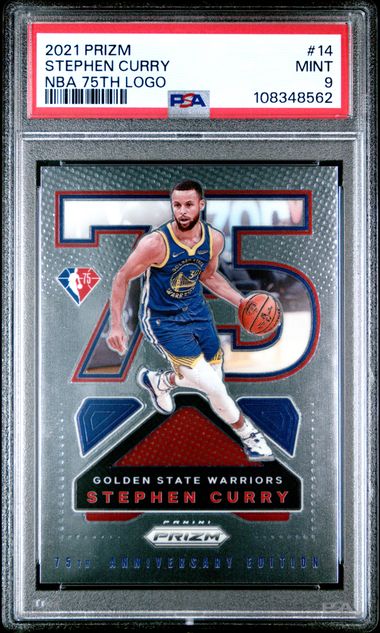 2021 Panini Prizm Nba 75Th Logo Stephen Curry #14 (Nba 75Th Logo) Mint 9 front