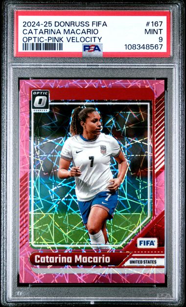 2024-25 Panini Donruss Fifa Catarina Macario #167 (Optic-Pink Velocity) Mint 9 front
