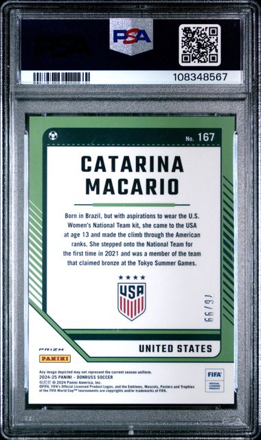 2024-25 Panini Donruss Fifa Catarina Macario #167 (Optic-Pink Velocity) Mint 9 back
