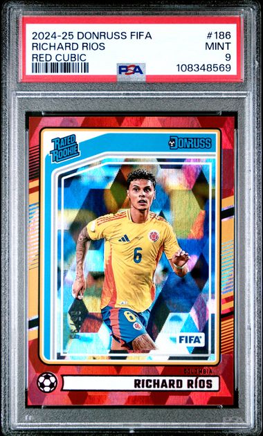 2024-25 Panini Donruss Fifa Richard Rios #186 (Red Cubic) Mint 9 front