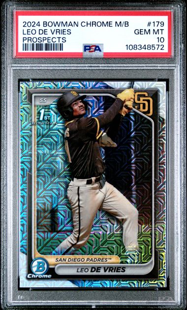 2024 Bowman Mega Box Chrome Prospects Leo De Vries #179 (Prospects) Gem Mt 10 front