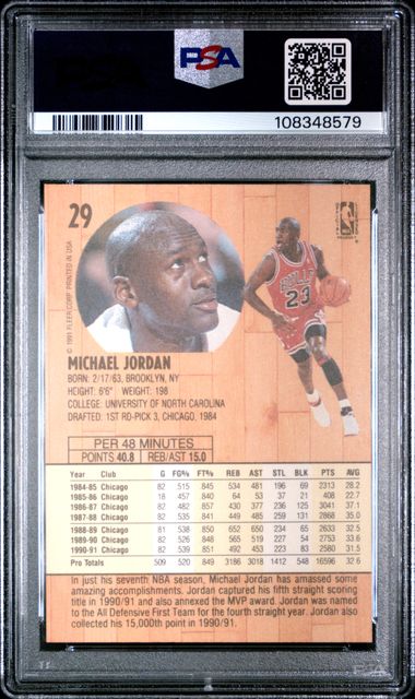 1991 Fleer Michael Jordan #29 Nm-Mt 8 back