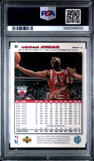 1995 Collector's Choice Michael Jordan #45 Nm-Mt 8 back