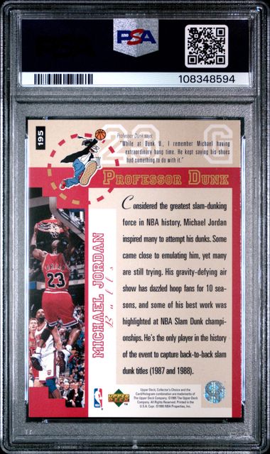 1995 Collector's Choice Michael Jordan #195 Mint 9 back