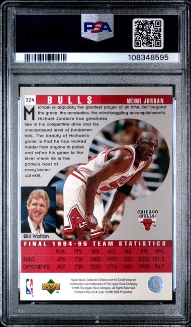 1995 Collector's Choice Michael Jordan #324 Mint 9 back