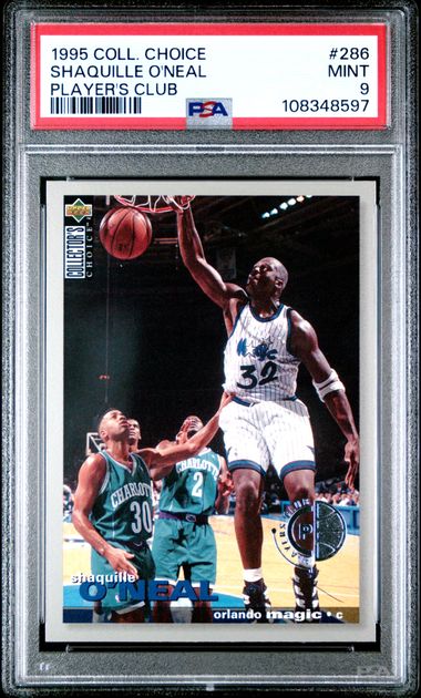 1995 Collector's Choice Shaquille O'neal #286 (Player's Club) Mint 9 front