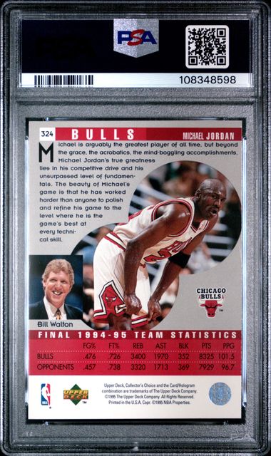 1995 Collector's Choice Michael Jordan #324 (Player's Club) Nm-Mt 8 back