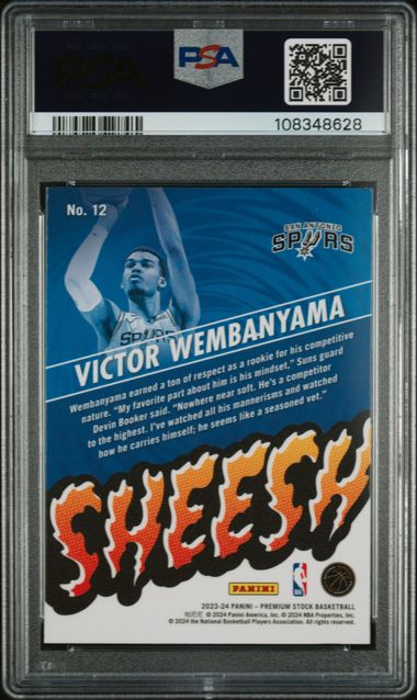 2023 Panini Nba Hoops Sheesh Victor Wembanyama #23 Gem Mt 10 back